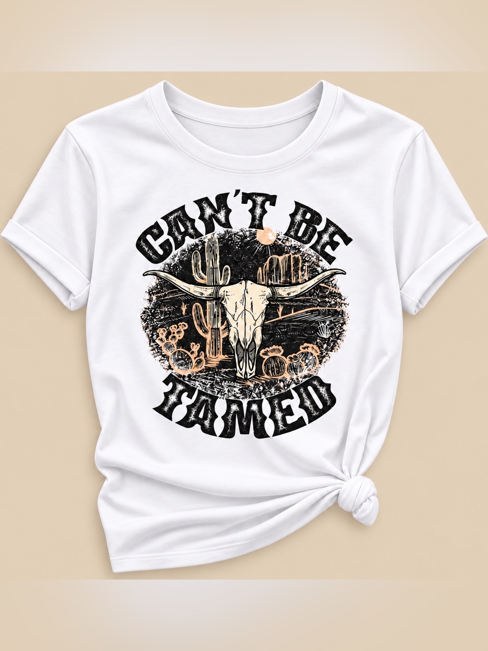 Can't Be Tamed White Graphic Tee